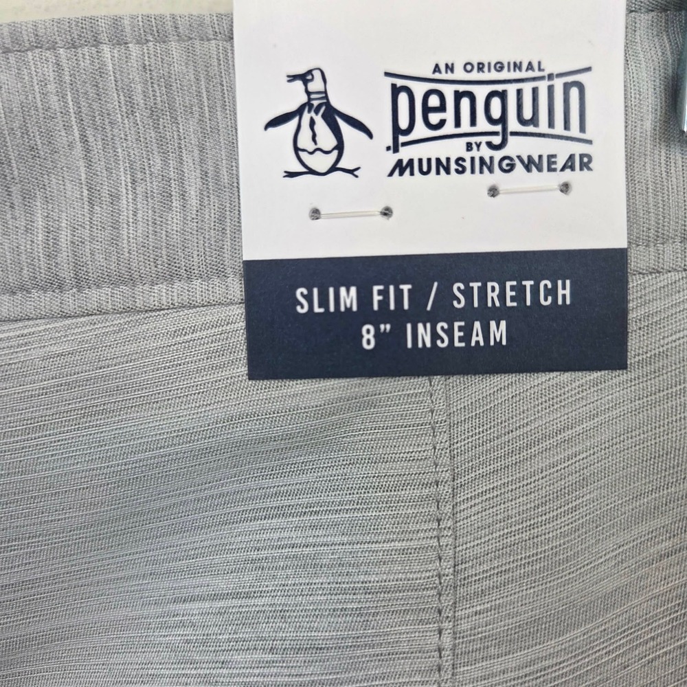 Original Penguin Men Slim Fit Stretch Golf Shorts Grey 8 Inch Inseam Size 30 NWT - Picture 7 of 12